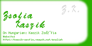 zsofia kaszik business card